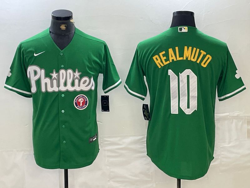 Men Philadelphia Phillies 10 Realmuto Green Fashion Edition Nike 2024 MLB Jersey style 2